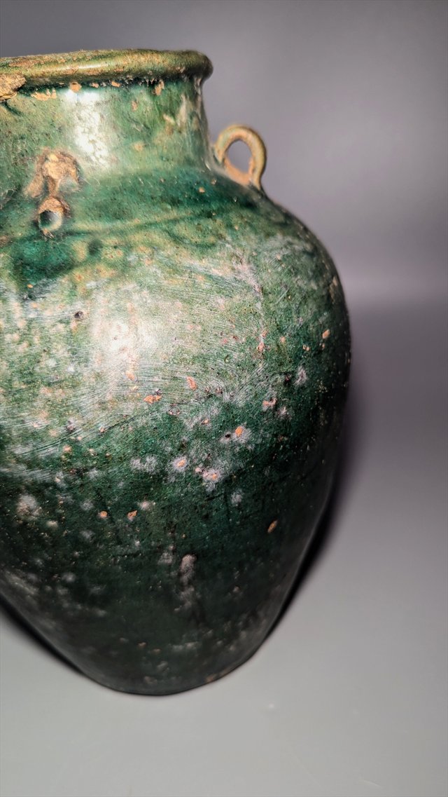 Attributed Chinese Green-Glazed Pottery Hu Jar, Han Dynasty — view 6