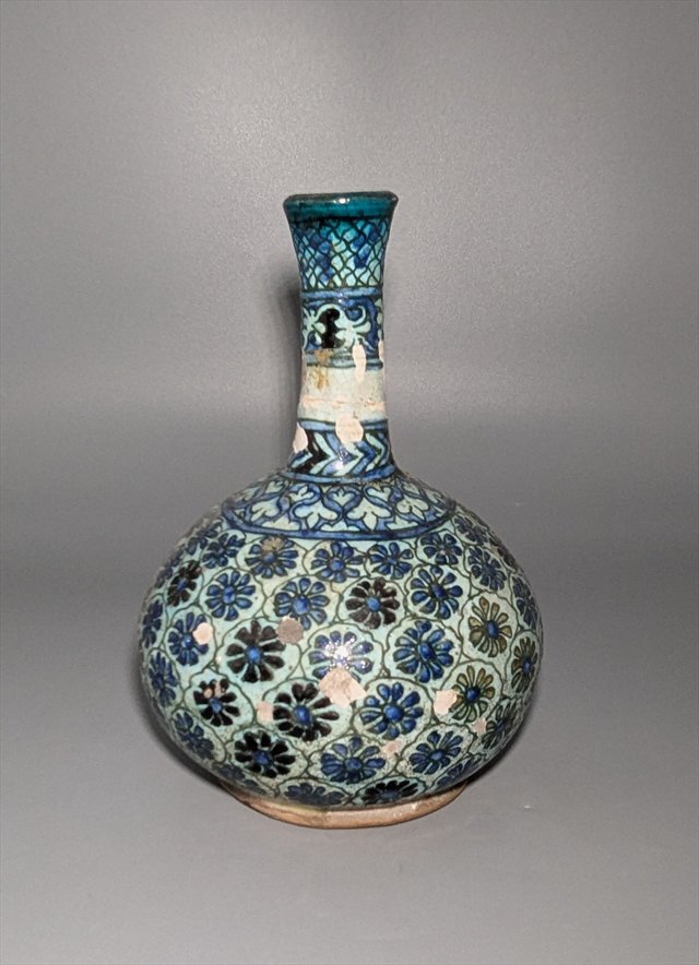 Multan Glazed Earthenware Bottle Vase — view 1
