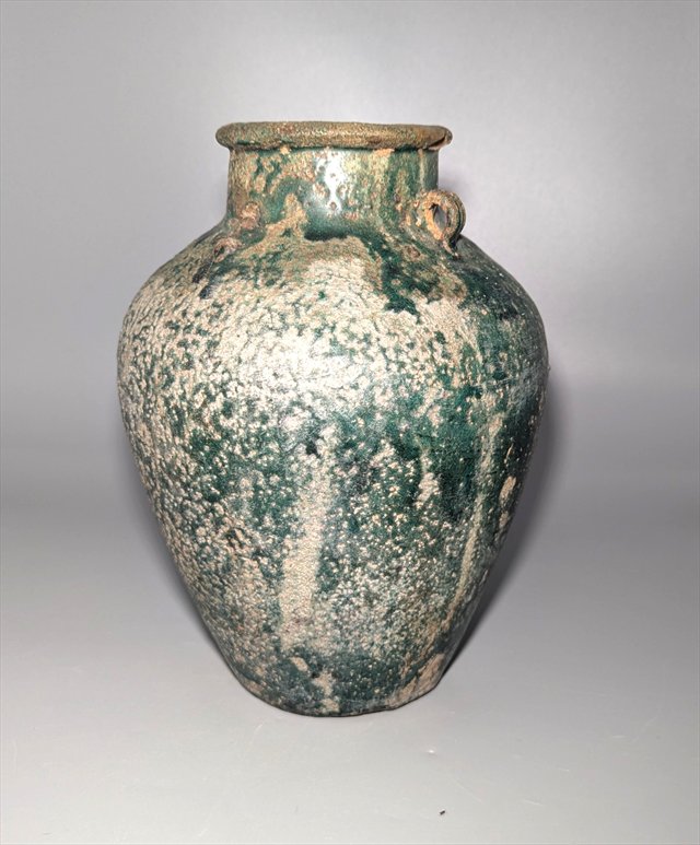 Attributed Chinese Green-Glazed Pottery Hu Jar, Han Dynasty — view 9