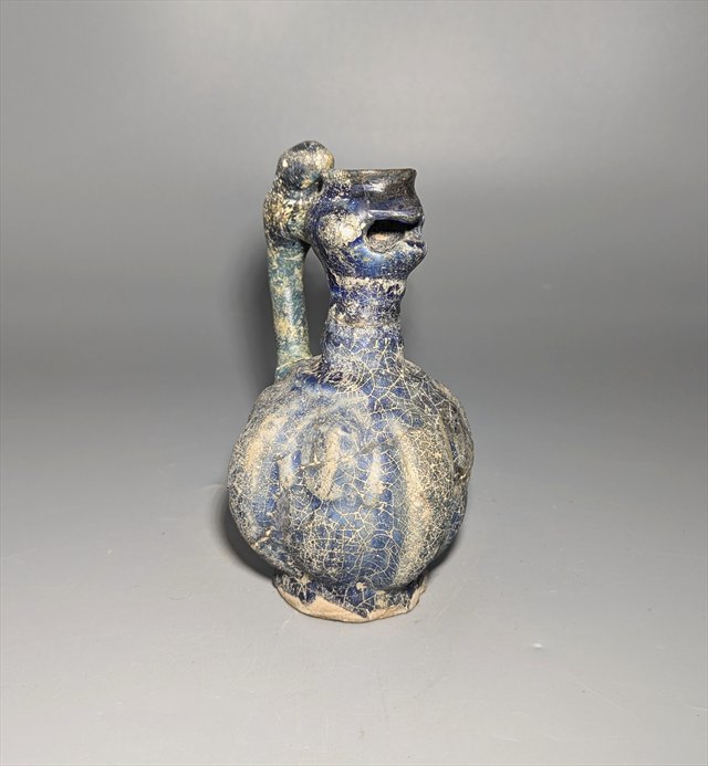 Persian Zoomorphic Blue-Glazed Ewer — view 1