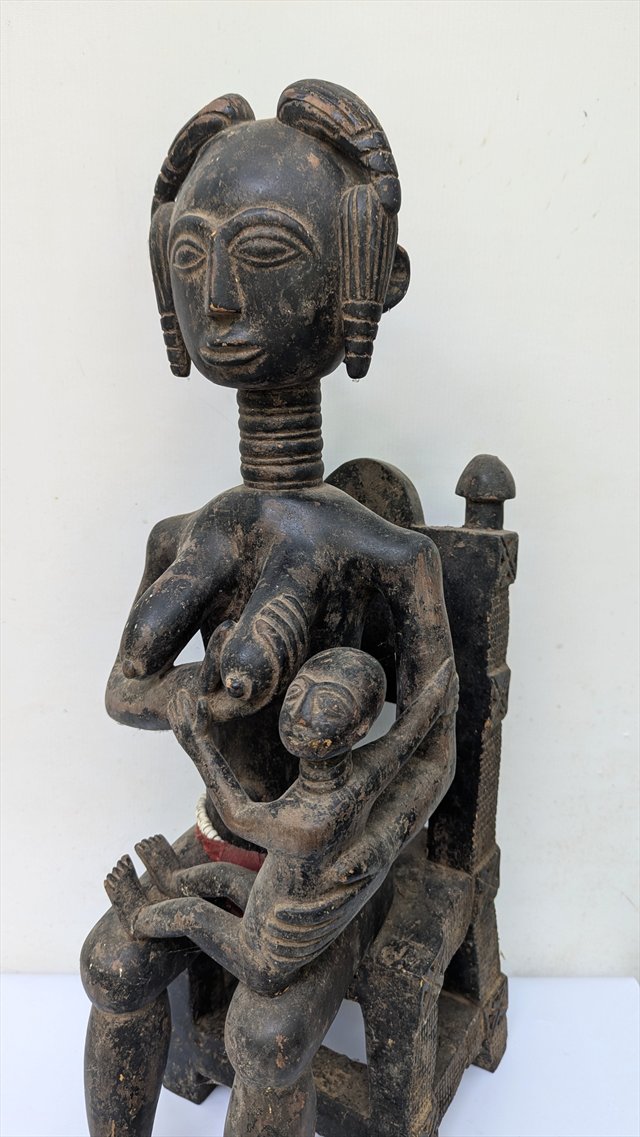 Baule Maternity Figure Seated on Chair, Cote d'Ivoire — view 2