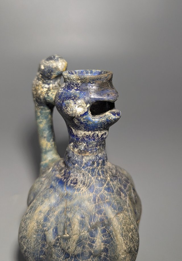 Persian Zoomorphic Blue-Glazed Ewer — view 2