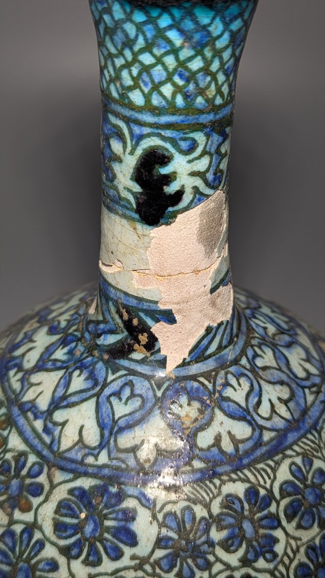 Multan Glazed Earthenware Bottle Vase — view 6