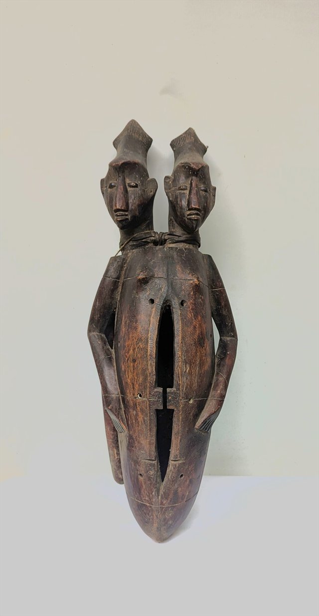 Yaka or Suku Double-Headed Divination Slit Drum, DRC — view 1
