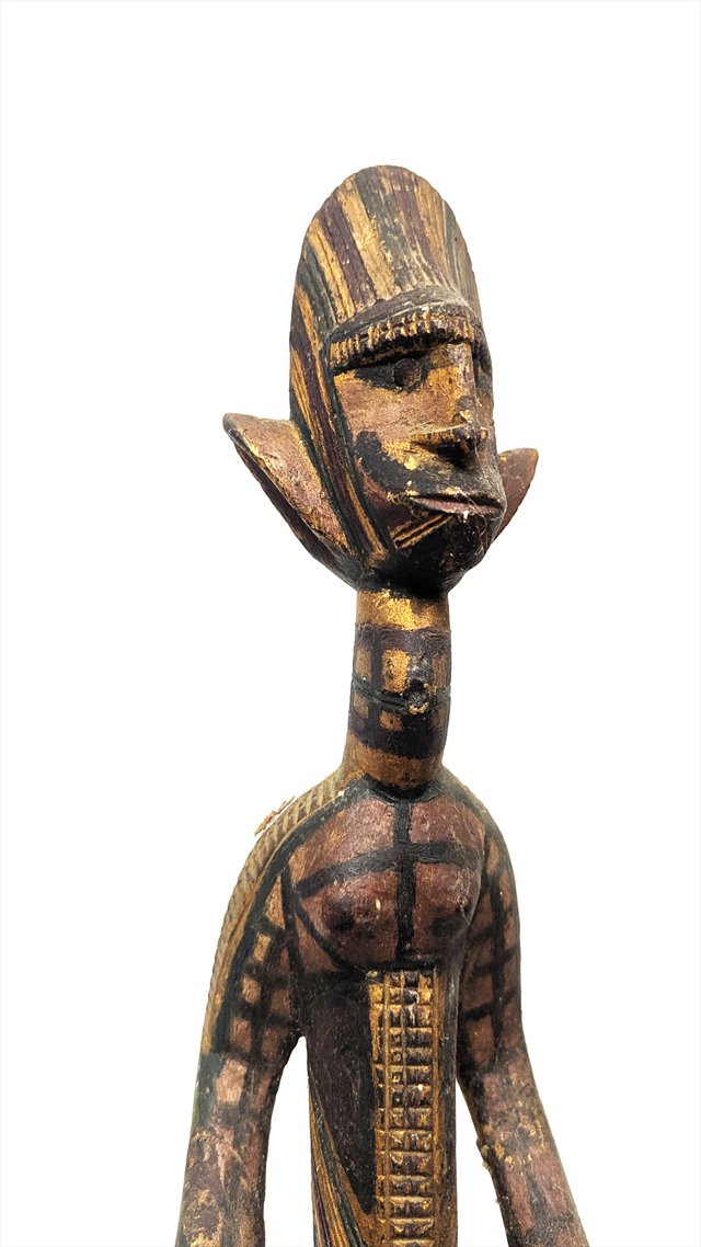 Pair of West African Polychrome Carved Wood Figures, Attributed to the Bamana, Mali — view 6