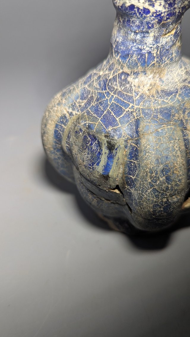 Persian Zoomorphic Blue-Glazed Ewer — view 6