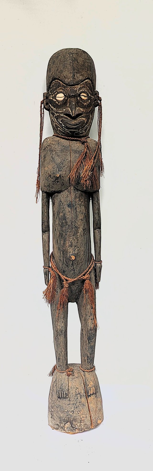 Large Sepik River Ancestor Figure with Cowrie Shell Eyes — view 1