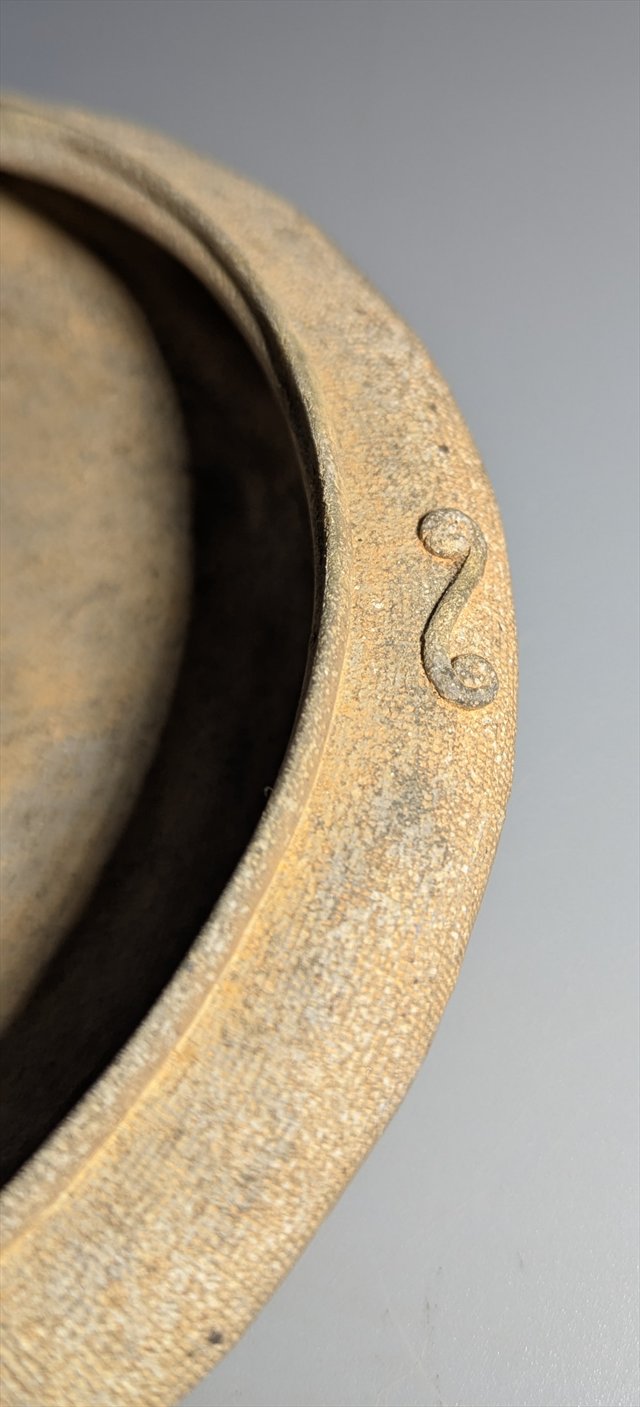 Chinese Textile-Impressed Stoneware Dish, — view 3