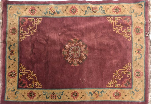 Chinese Art Deco Wool Rug, Tientsin — view 2