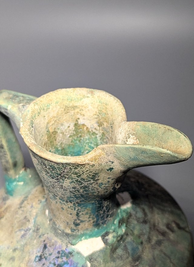 Kashan Turquoise and Black Glazed Ewer, Persia — view 8