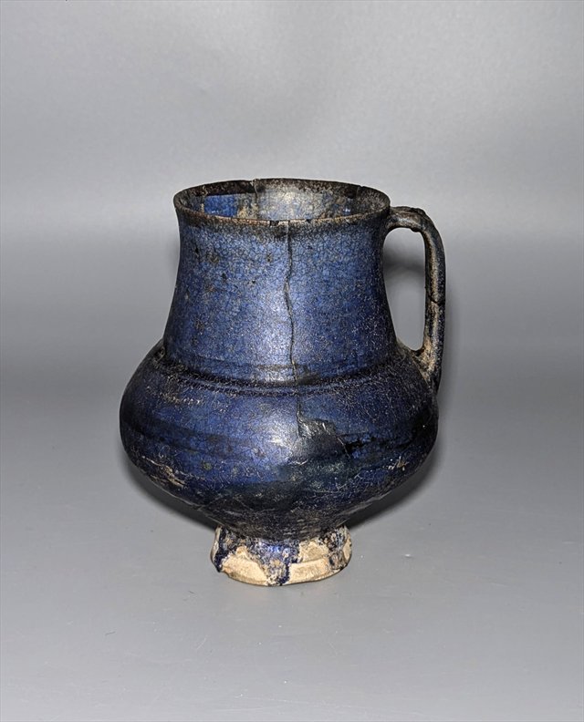 Persian Blue-Glazed Pottery Jug, Iran — view 1