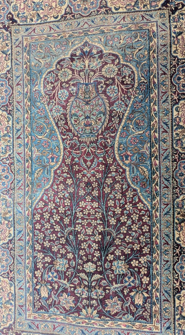 Persian Kashan or Isfahan Tree of Life Prayer Rug — view 3