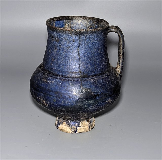 Persian Blue-Glazed Pottery Jug, Iran — view 3