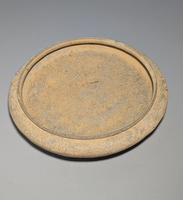 Chinese Textile-Impressed Stoneware Dish, — view 2