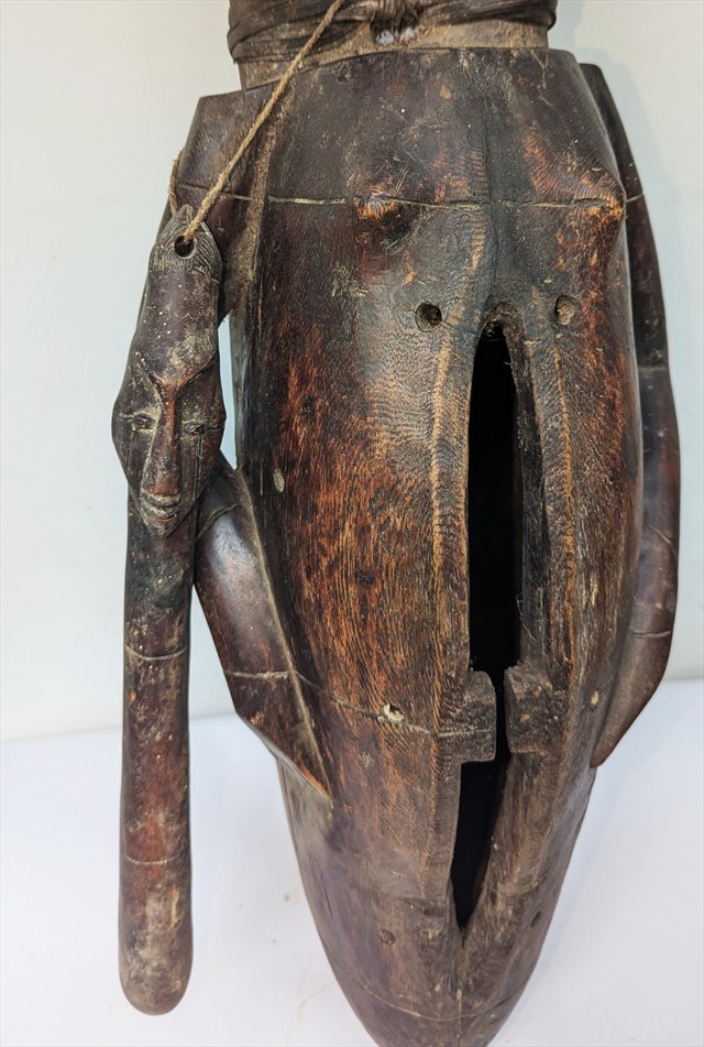 Yaka or Suku Double-Headed Divination Slit Drum, DRC — view 5