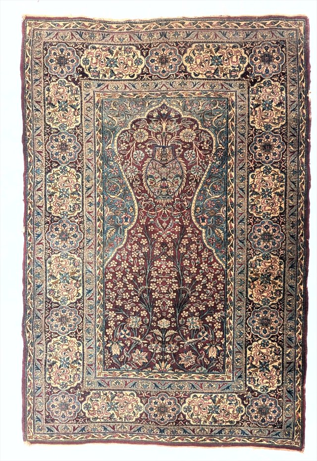 Persian Kashan or Isfahan Tree of Life Prayer Rug — view 2