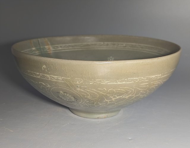 Korean Goryeo Celadon Inlaid Bowl, 13th Century — view 1
