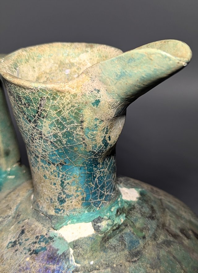 Kashan Turquoise and Black Glazed Ewer, Persia — view 7