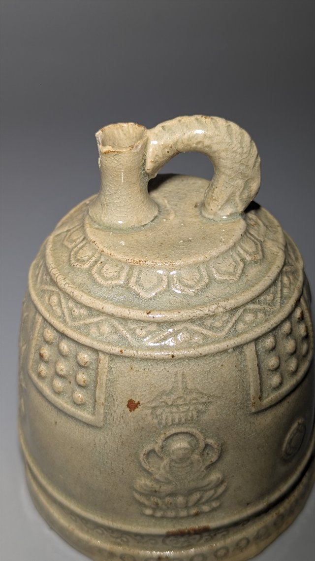 Korean Celadon Temple Bell-Form Liquor Decanter — view 3
