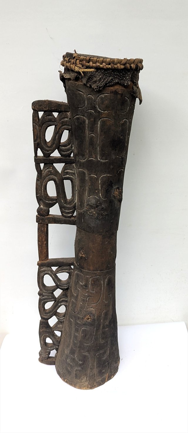 Asmat Kundu Ceremonial Drum, West Papua — view 1