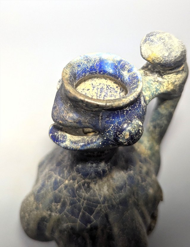 Persian Zoomorphic Blue-Glazed Ewer — view 8