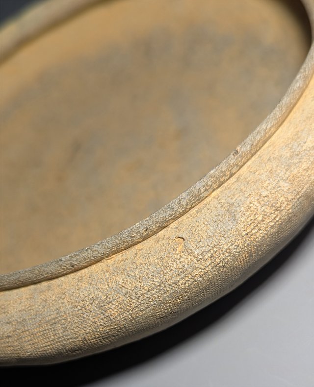 Chinese Textile-Impressed Stoneware Dish, — view 4