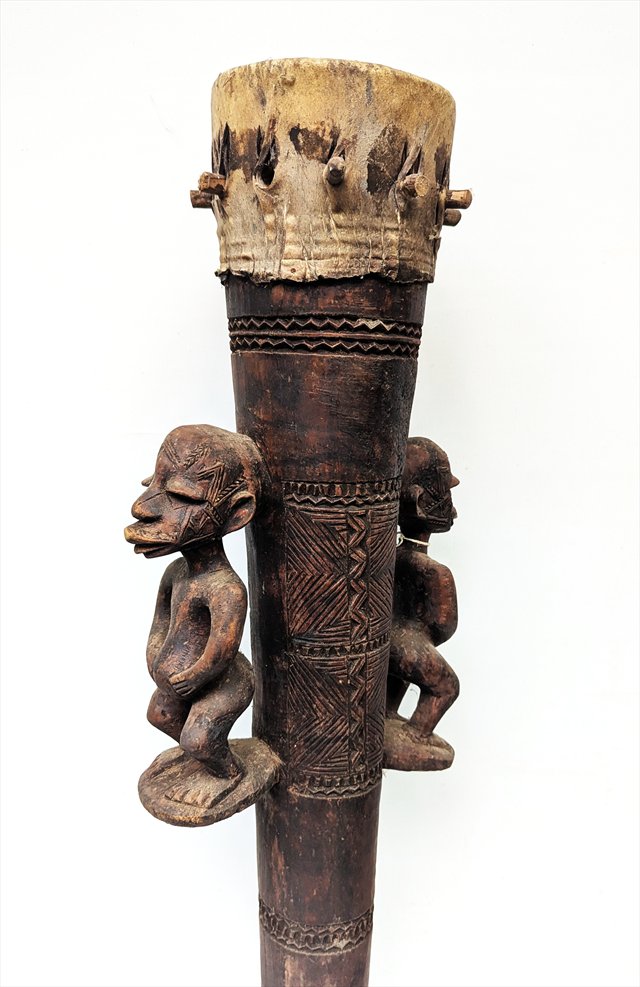 Makonde Figural Drum, Tanzania or Mozambique — view 1