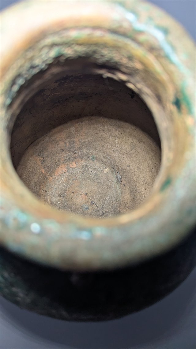 Attributed Chinese Green-Glazed Pottery Hu Jar, Han Dynasty — view 5