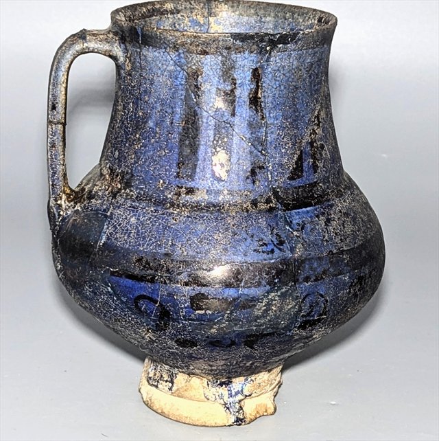 Persian Blue-Glazed Pottery Jug, Iran — view 2