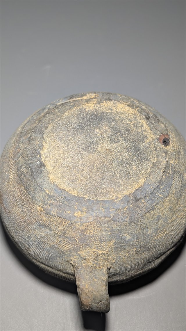 Chinese Impressed Gray Pottery Handled Vessel — view 6