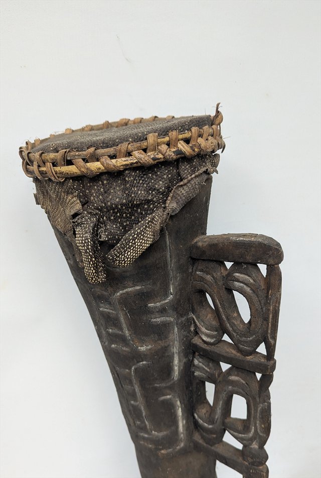 Asmat Kundu Ceremonial Drum, West Papua — view 2