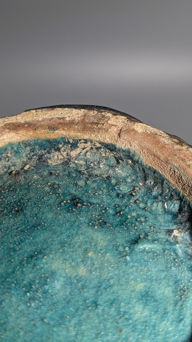 Qajar Persian Turquoise-Glazed Pottery Vase with Fish and Birds — view 14