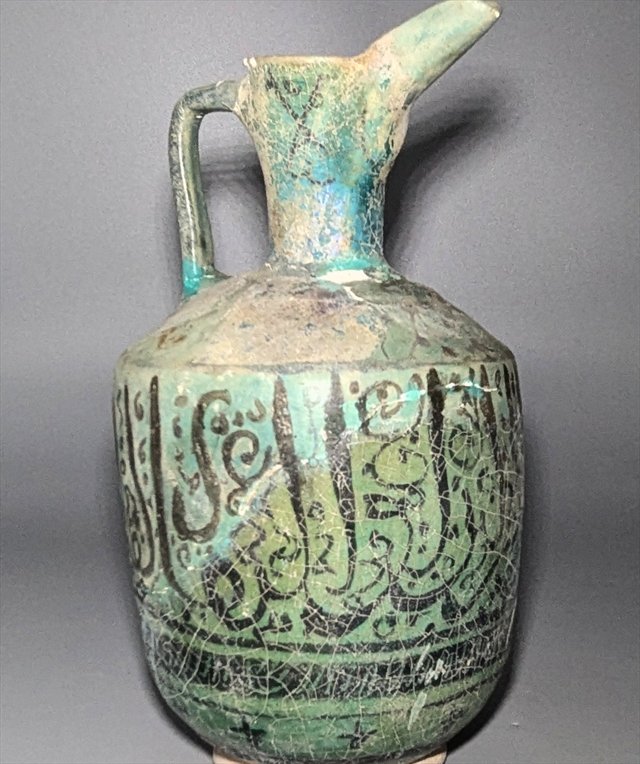 Kashan Turquoise and Black Glazed Ewer, Persia — view 3