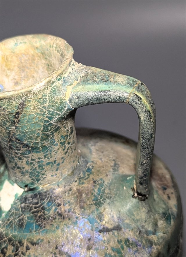 Kashan Turquoise and Black Glazed Ewer, Persia — view 9