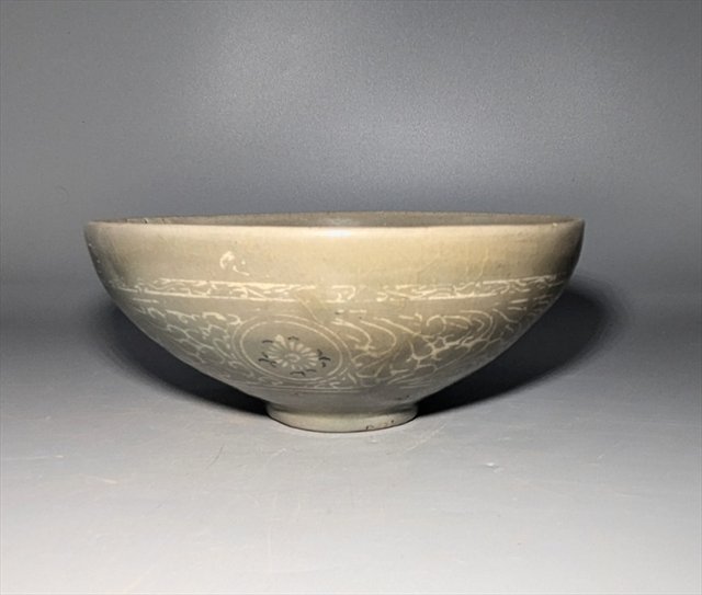 Korean Goryeo Celadon Inlaid Bowl, 13th Century — view 3