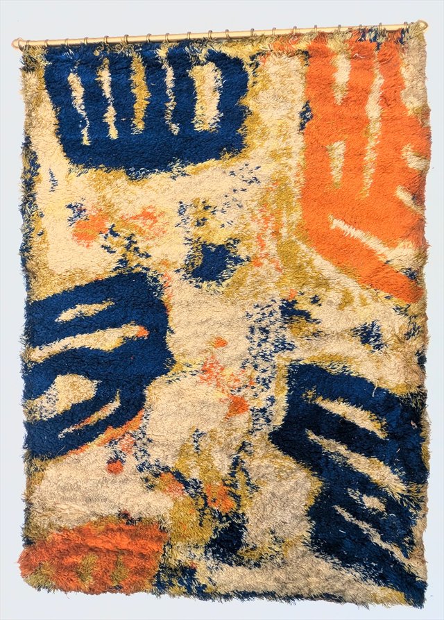 Vintage Scandinavian Rya Rug — view 1
