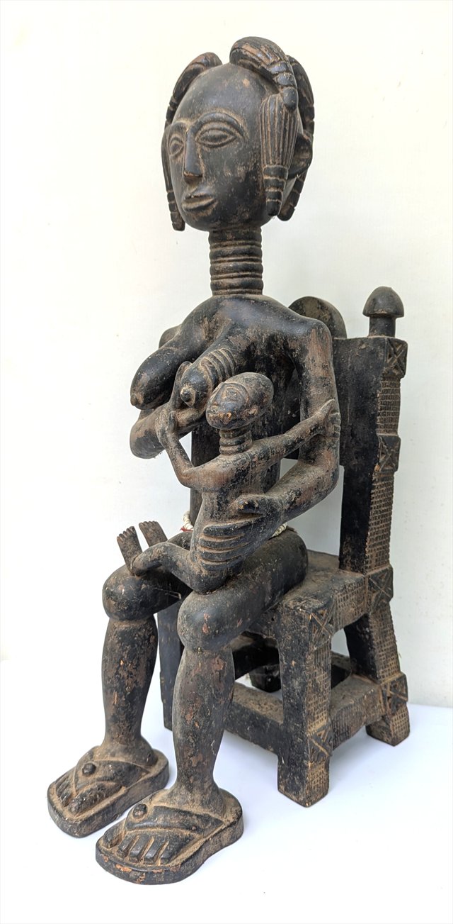 Baule Maternity Figure Seated on Chair, Cote d'Ivoire — view 4