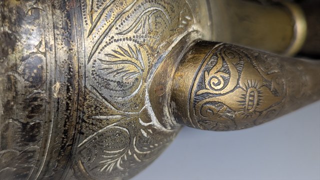 Indian Engraved Brass Aftaba Ewer, 18th-19th Century — view 13