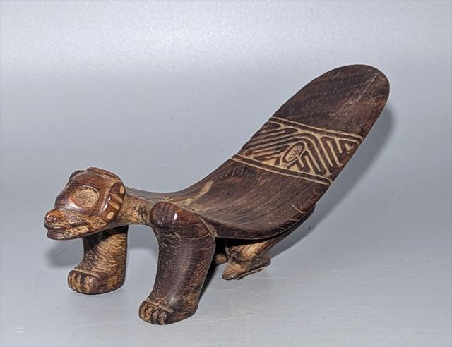 Taino Carved Wood Zoomorphic Duho Ceremonial Seat — view 2 of 5
