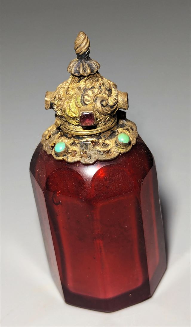 Sino-Tibetan Gem-Set Gilt-Silver Snuff Bottle — view 2 of 5