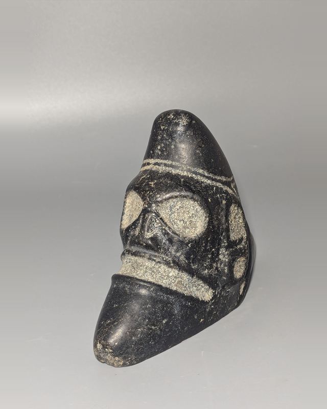 Taíno Carved Black Stone Anthropomorphic Zemí Three-Pointer (Trigonolito), Greater Antilles — view 1 of 5