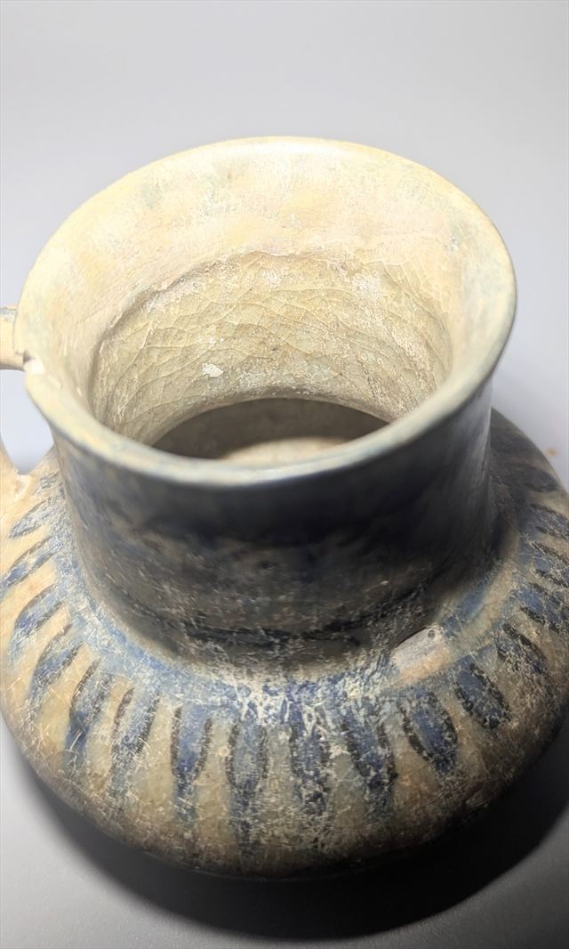 Persian Blue and Black Underglaze Fritware Jug, Probably Kashan, 13th Century — view 4 of 5