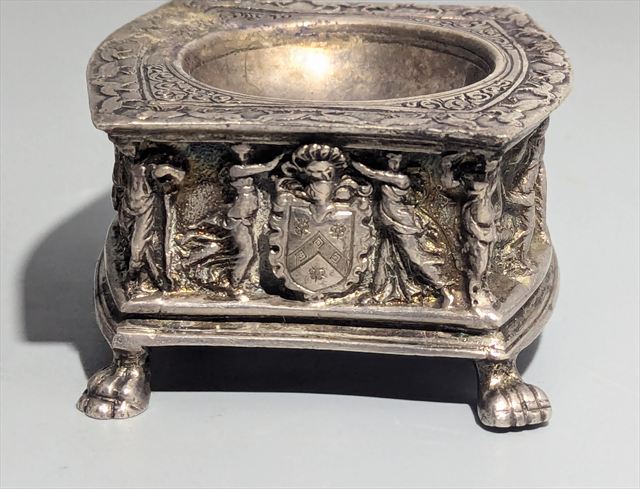 Pair of Hanau Renaissance Revival Silver Figural Salts — view 2 of 5