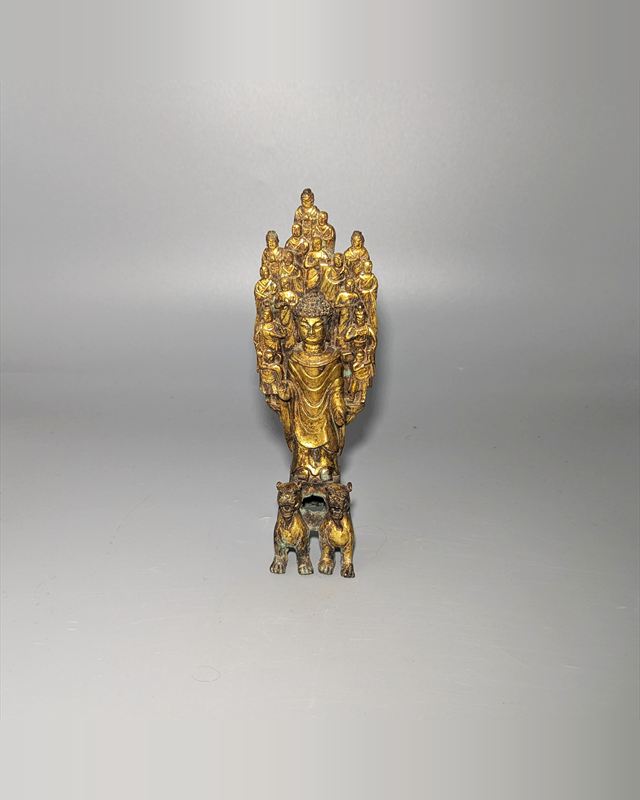 Important Chinese Gilt-Bronze Buddhist Altarpiece, Northern Qi-Sui Dynasty — view 1 of 5