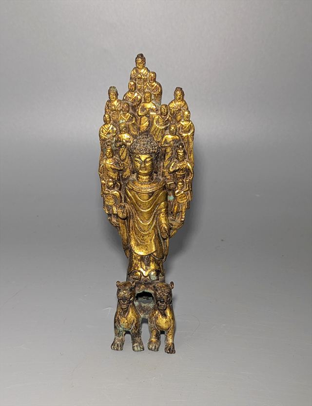 Important Chinese Gilt-Bronze Buddhist Altarpiece, Northern Qi-Sui Dynasty — view 2 of 5